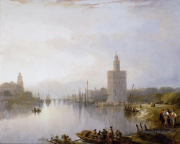 Rivières et ruisseaux œuvres - la tour dorée 1833 David Roberts rivière paysage